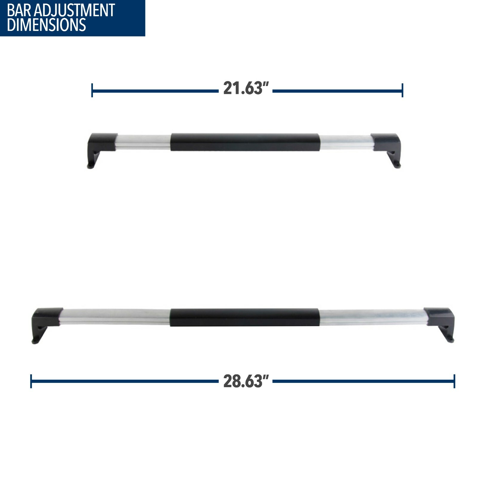 LCW RV Screen Door Cross Bar Grab Handle Adjustable Option 21-5/8 or 28-5/8 Inch