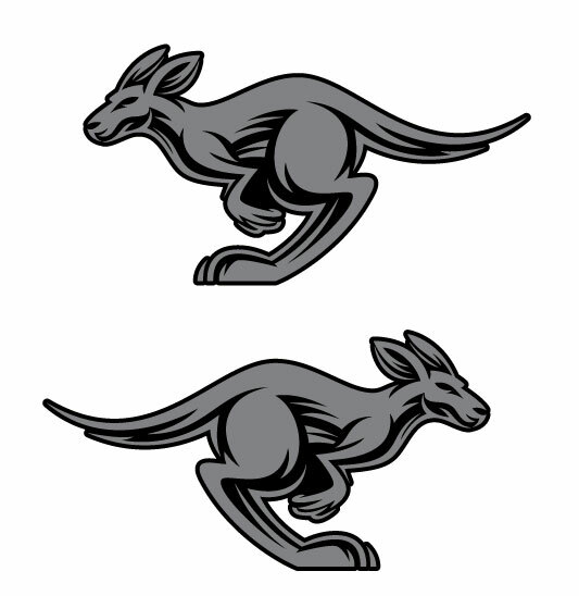 20cm Set of 2 KANGAROO AUSTRALIAN sticker decals