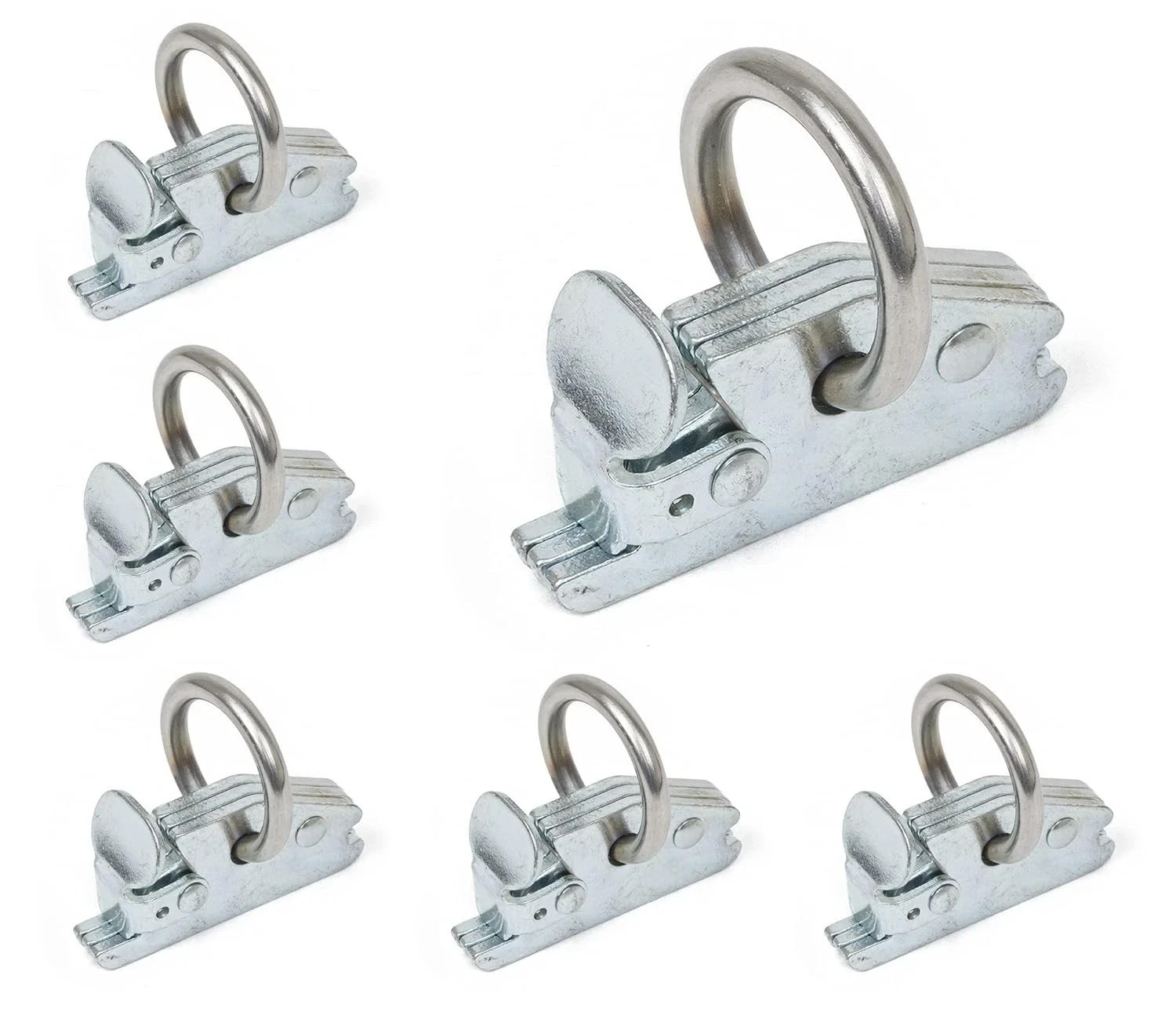 6 Pack E-Track O-Ring Fittings, Heavy-Duty 1.5in Diameter O-Ring, 2,000 lb Worki