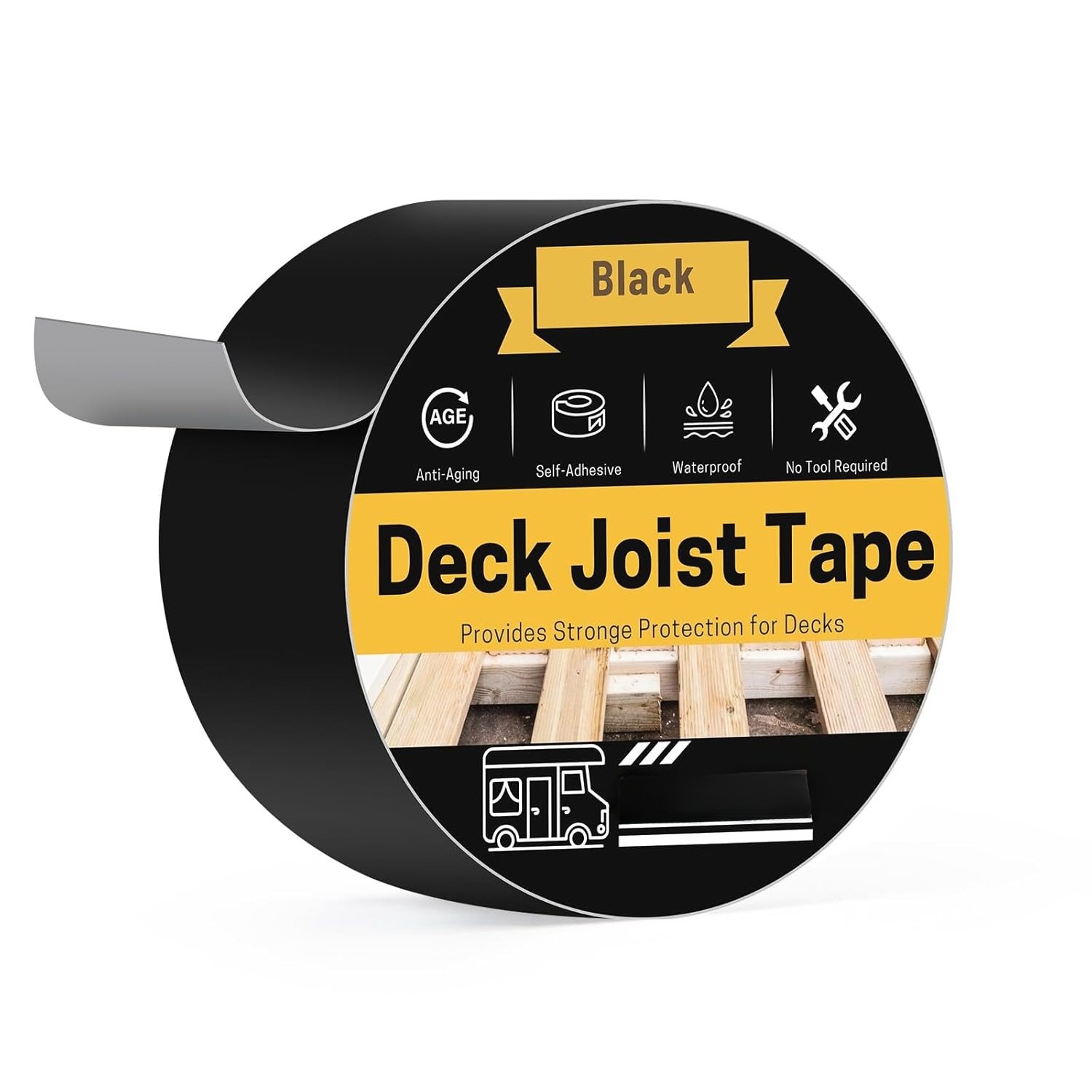 Deck Beam Tape 4″ x 50′ Waterproof Butyl Sealant Tape – 1 Roll