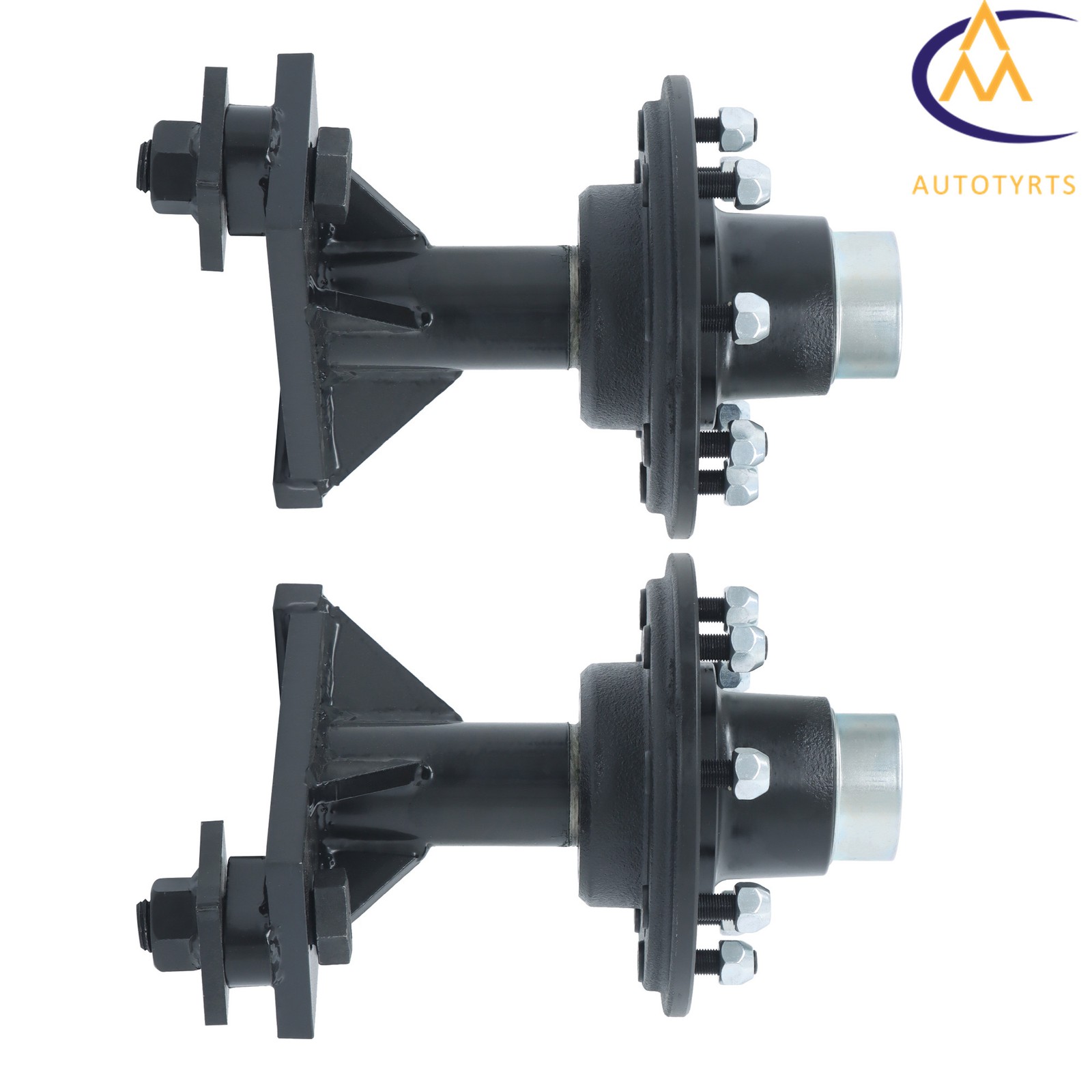 Pair 8×6.5 Lug Bolt On Wheels For shipping Container Hub and Spindle Kit 8000LB