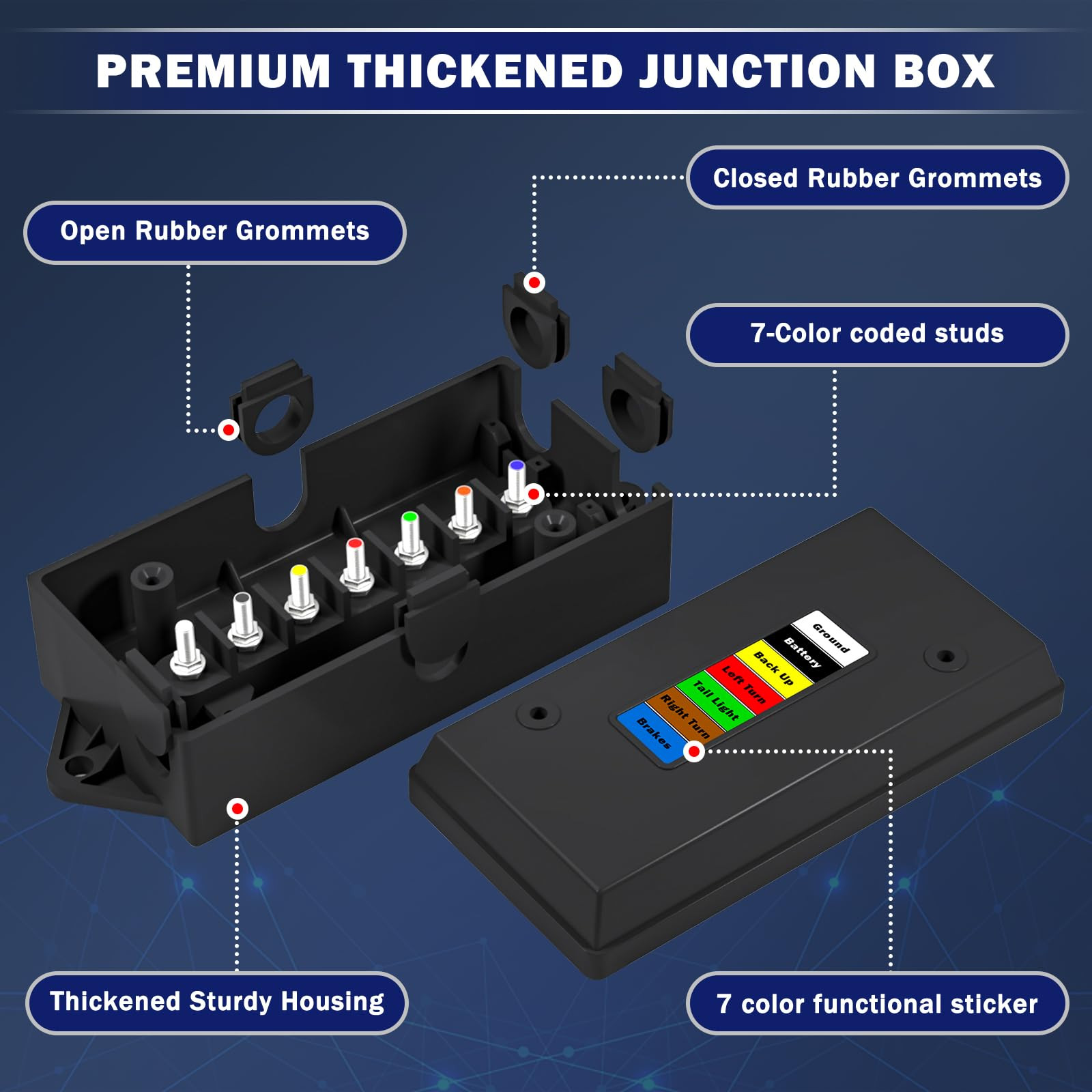 7 Way Trailer Junction Box Weatherproof 7 Pin Trailer Wiring Box