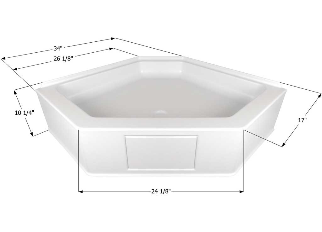 Icon 15233 Shower Pan NSB3434-PW Neo Angle – Polar White