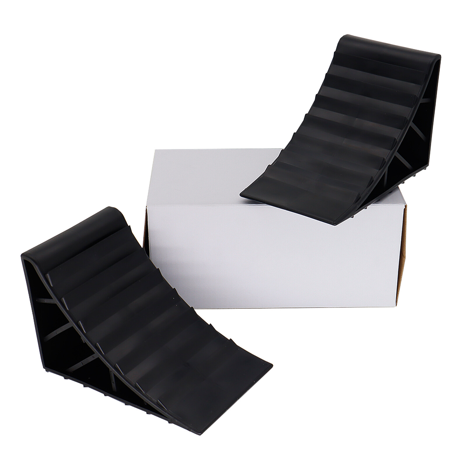 4pcs Heavy Duty Solid Wheel Chocks Trailer Rv Camper Truck Car Tire Stopper.
