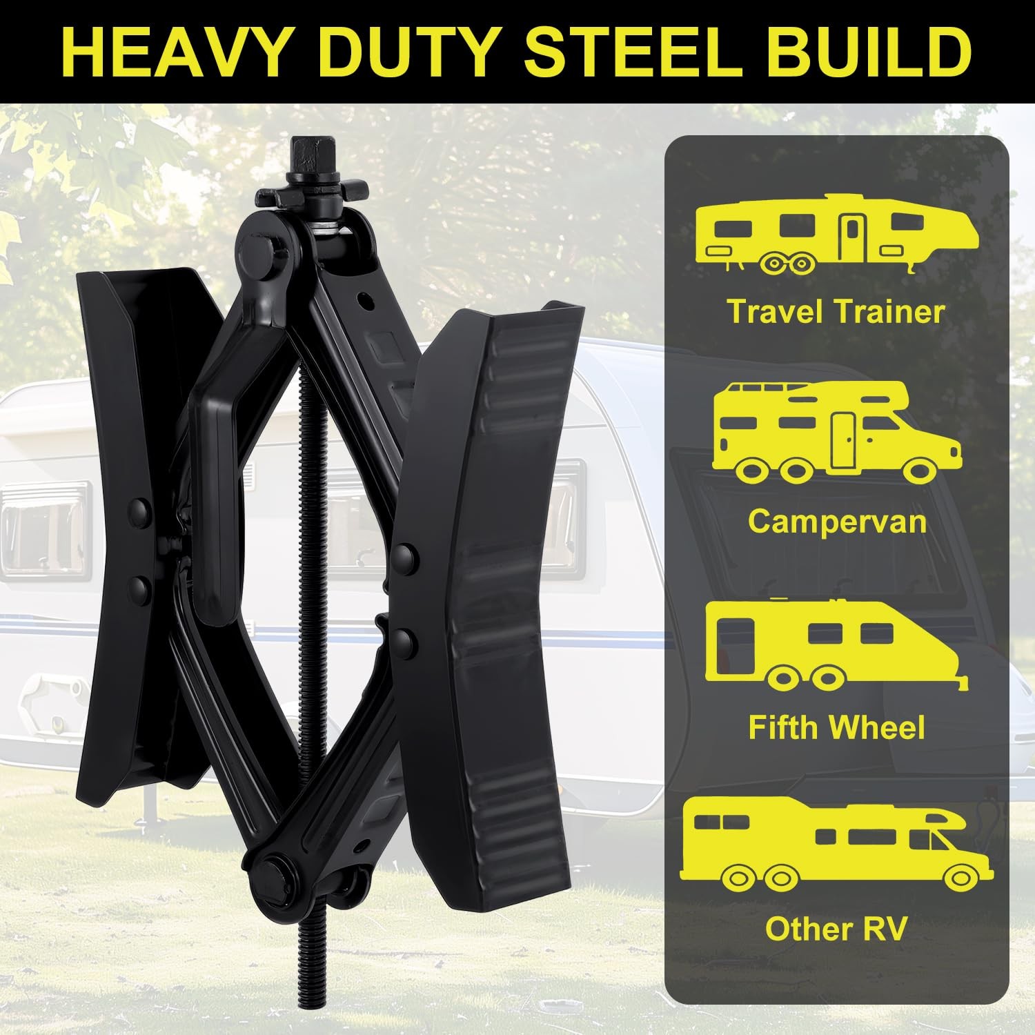 Wheel Chock Stabilizer 2 Sets Heavy Duty RV Camper Towmax X-Shaped Accessories