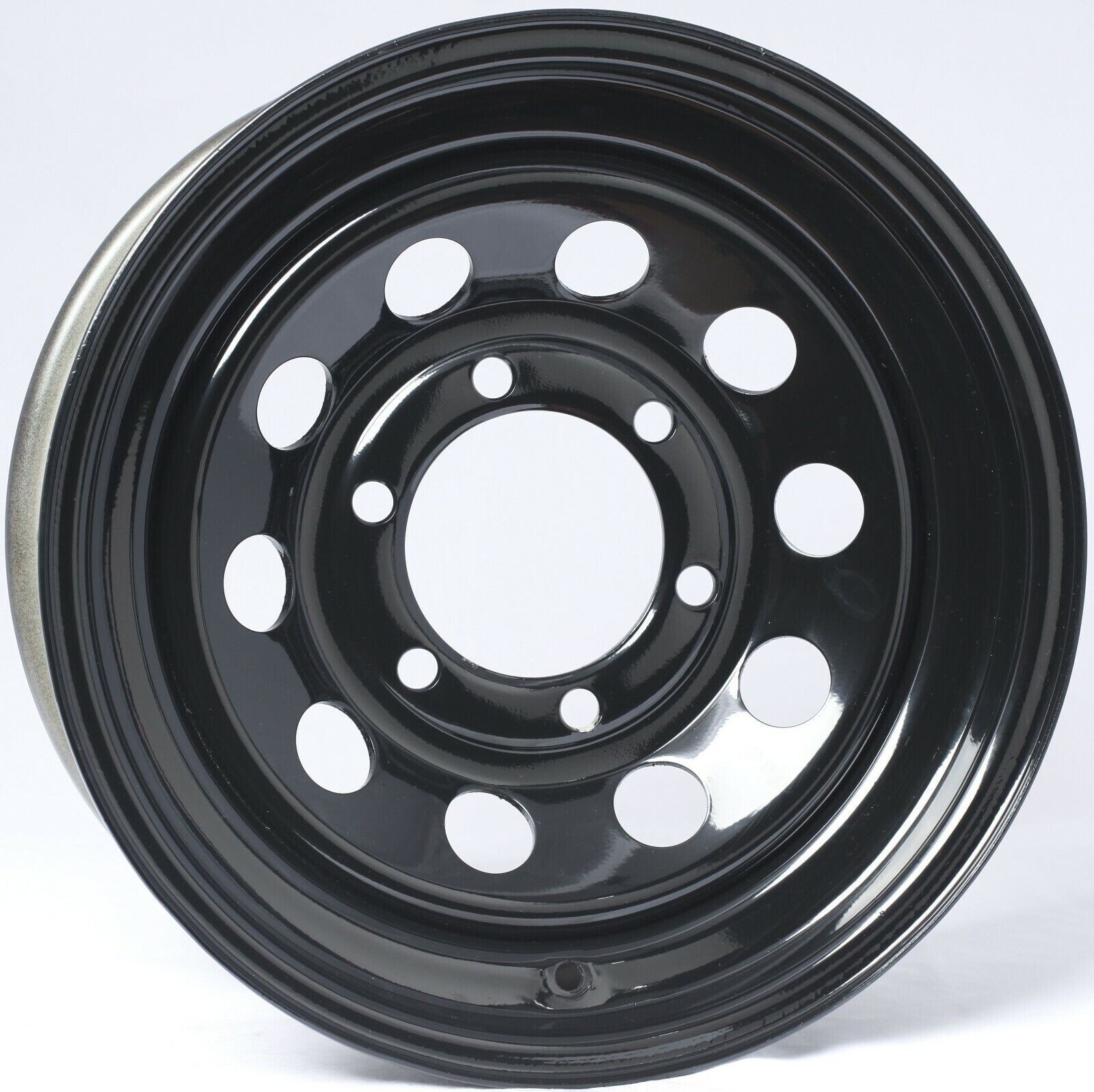 16×6 Inch 6 Lug HD Utility Trailer Black Mod Wheel Rim 16655BM New