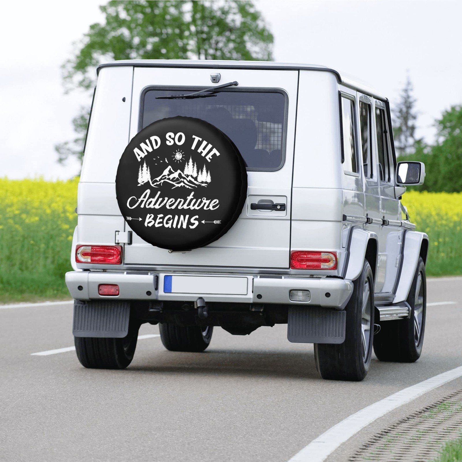 14 Inch Adventure Begins Spare Tire Cover Waterproof Wheel Protector For RV
