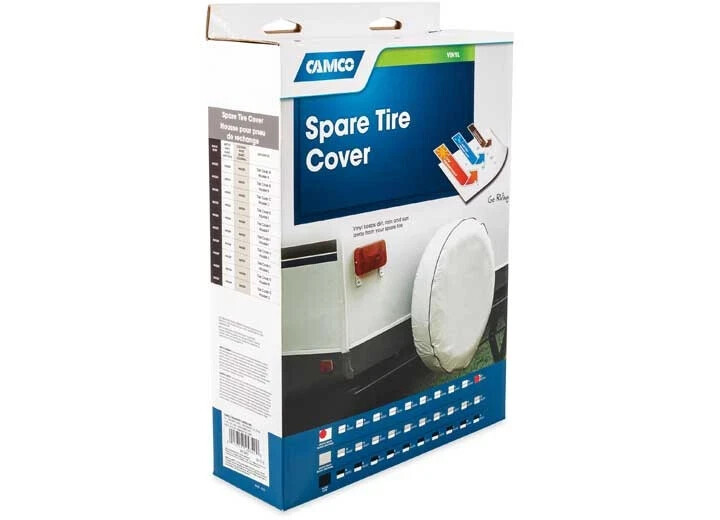 Camco 45349 Cover, Spare tire 21-1/2In Dia Vinyl, Arctic White