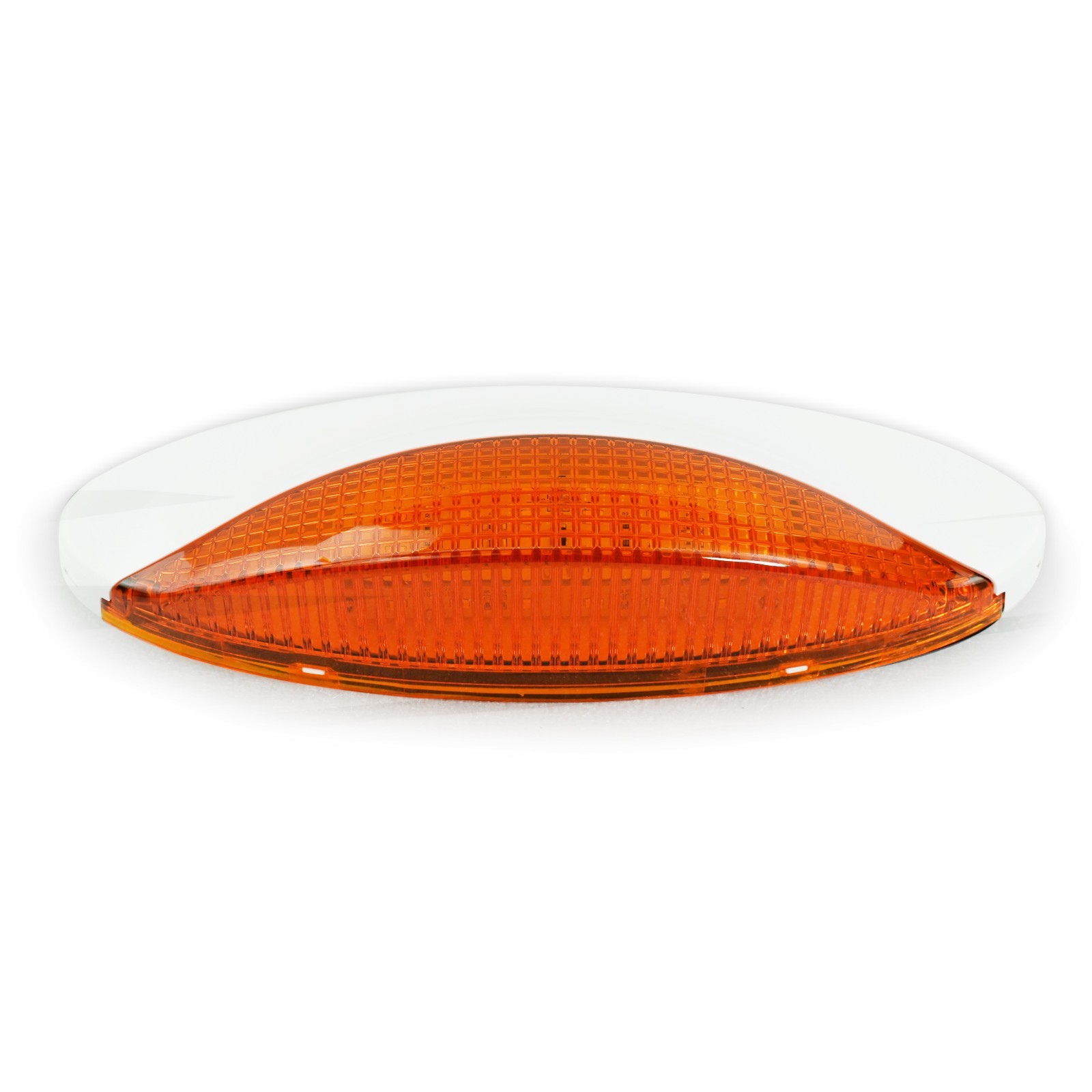 RV CAMPER TRAILER 12 VOLT 18 LED Porch Light oval Amber WITH White exterior