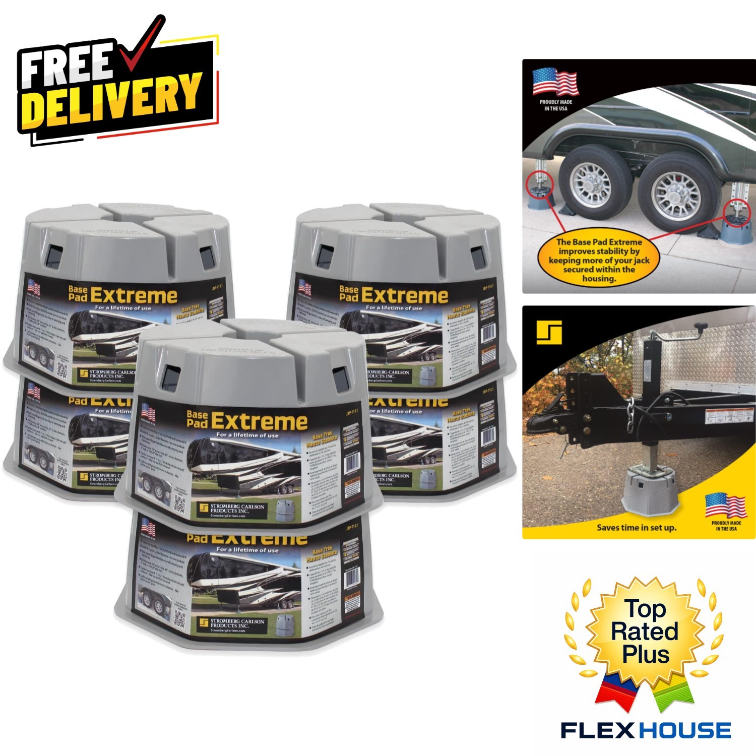 Versatile 6-Pack RV Leveling Blocks – JBP-712.6, 6000 lb Capacity, Universal Fit