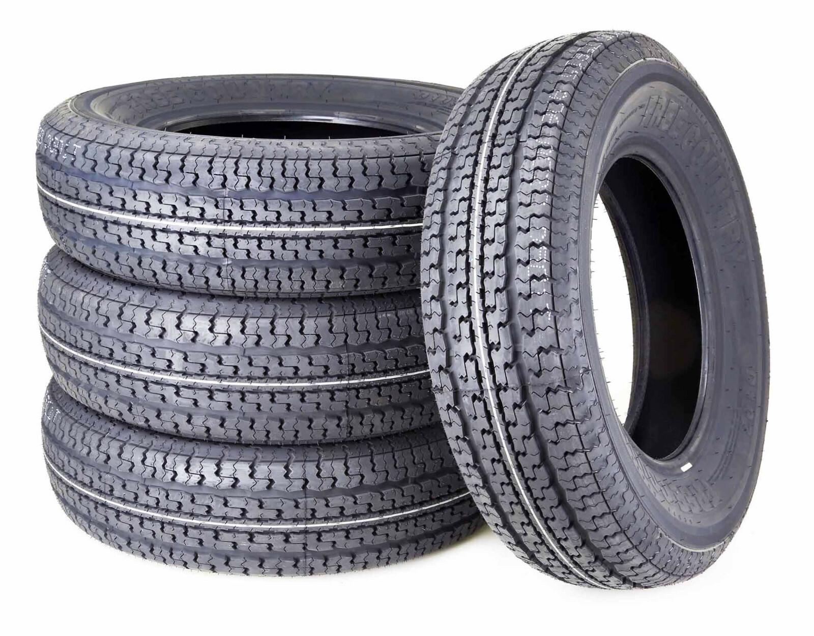 4 Premium Free Country Trailer Tire ST215/75R14 8 Ply Load Range D w/Scuff Guard