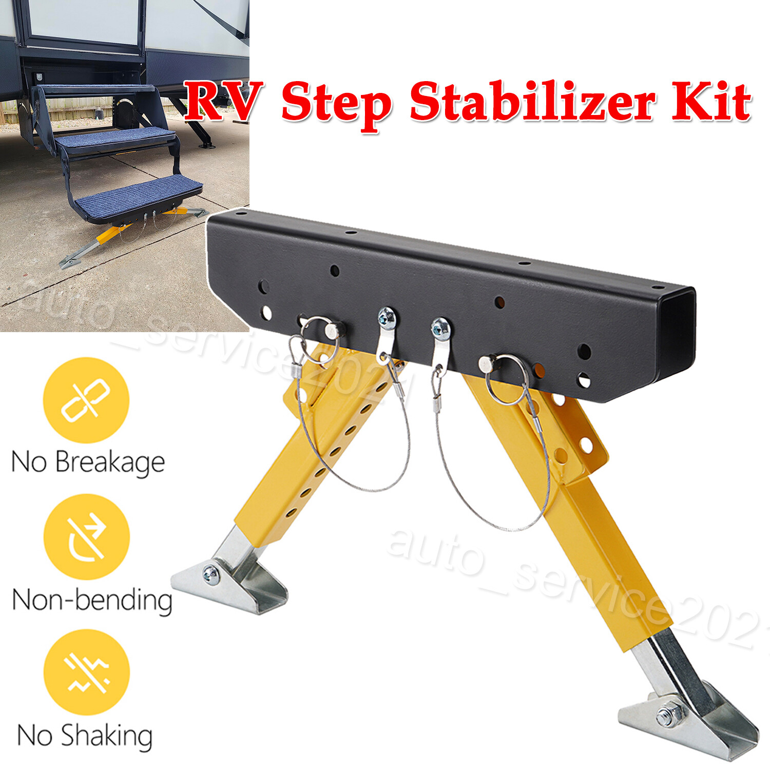Heavy Duty RV Step Stabilizer Kit For 5th Wheels, Travel Trailers & Motorhomes
