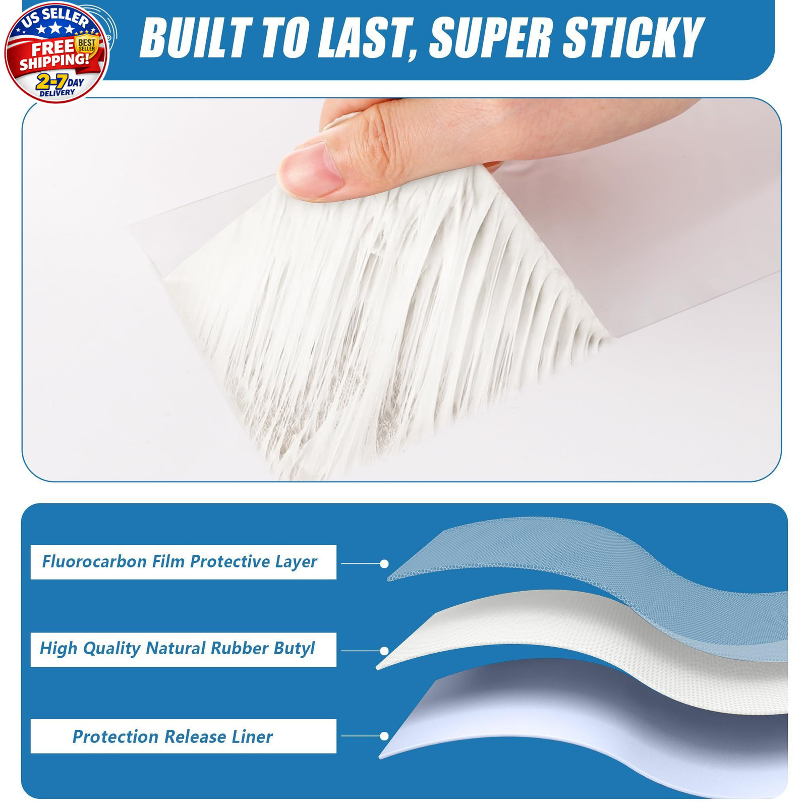 RV Roof Sealant Tape, 2 Inch X 50 Feet RV Repair Seal Tape for Camper Trailer Bo