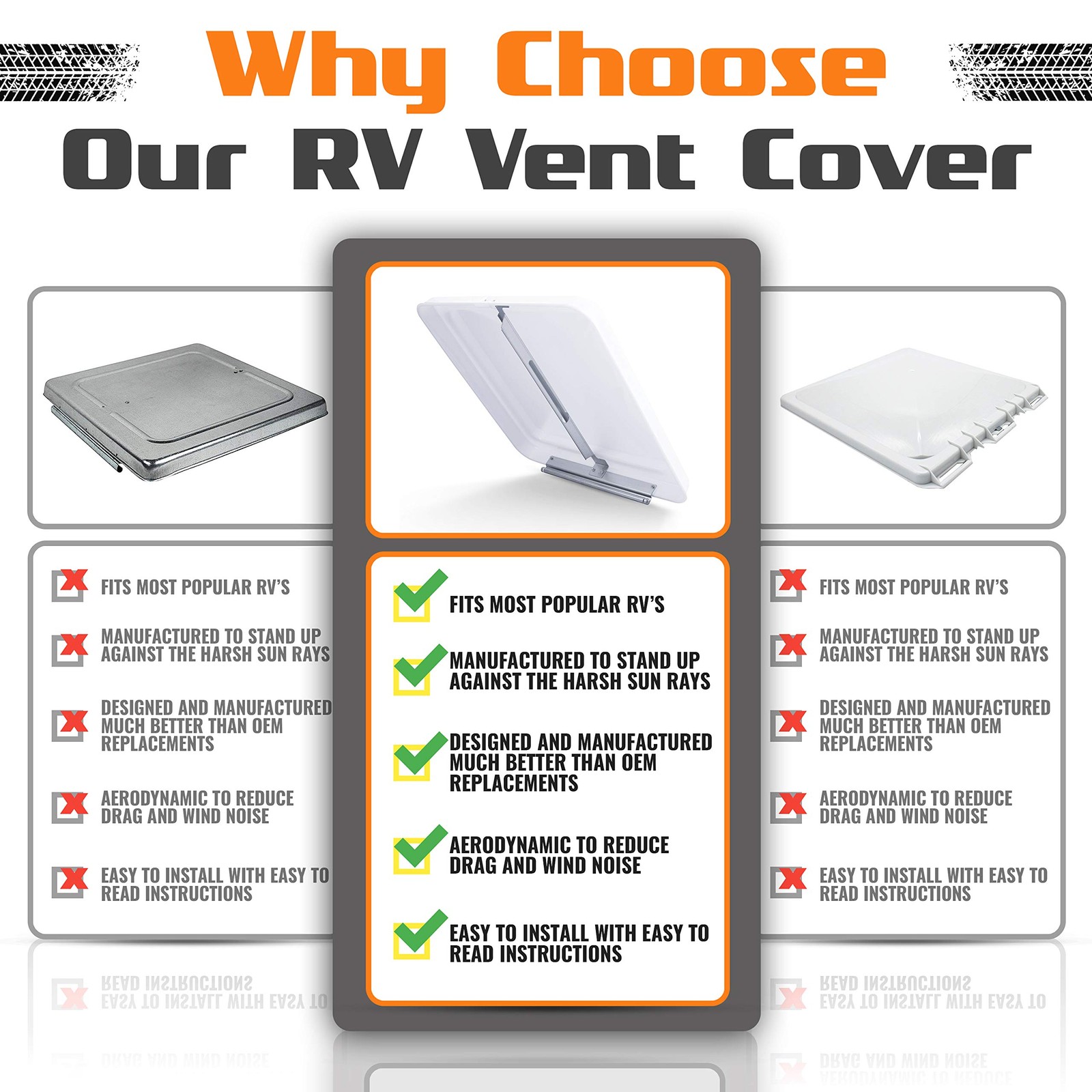 Camp’N 14 Inch Universal RV Roof Vent for Trailer, Camper, Motorhome RV Vent…