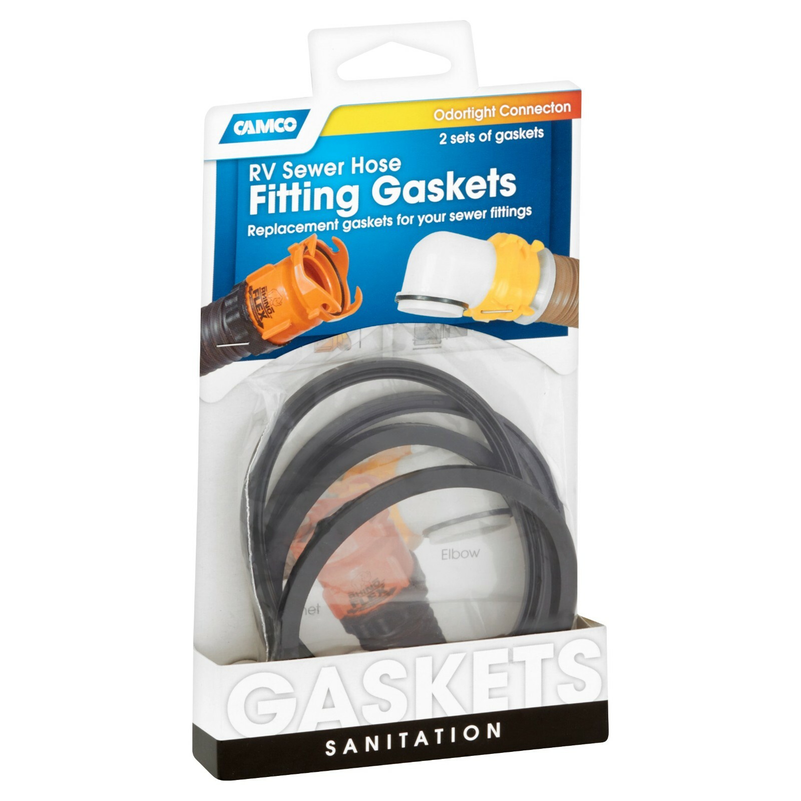 Camco RV Sewer Hose Fitting Sanitation Gaskets, 39835, 2 Count