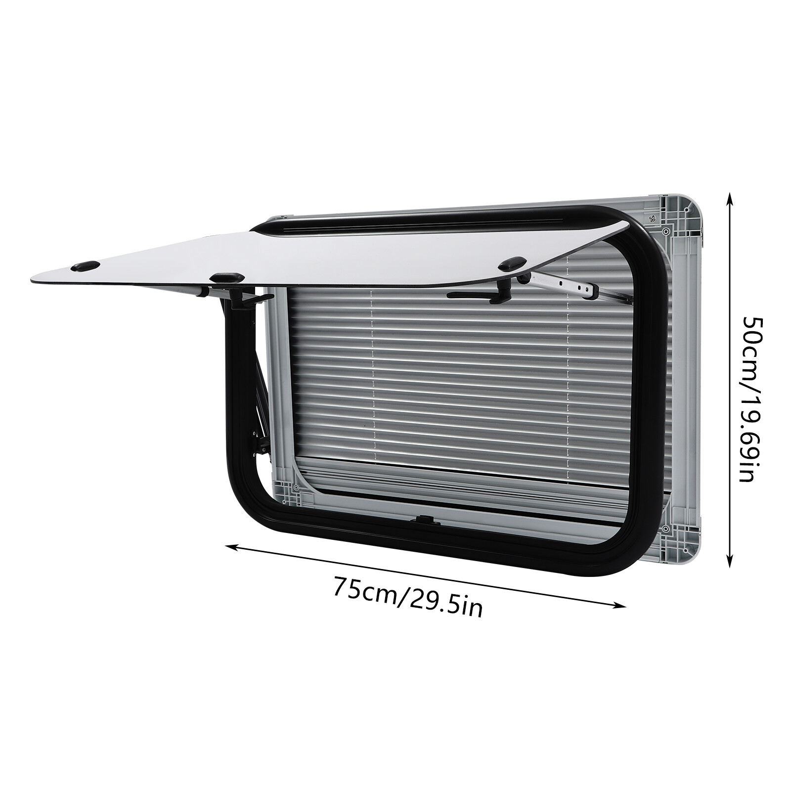 RV Caravan Hinged Push Out Window Double Glazed Ventilation Hatch 750x500mm 30mm