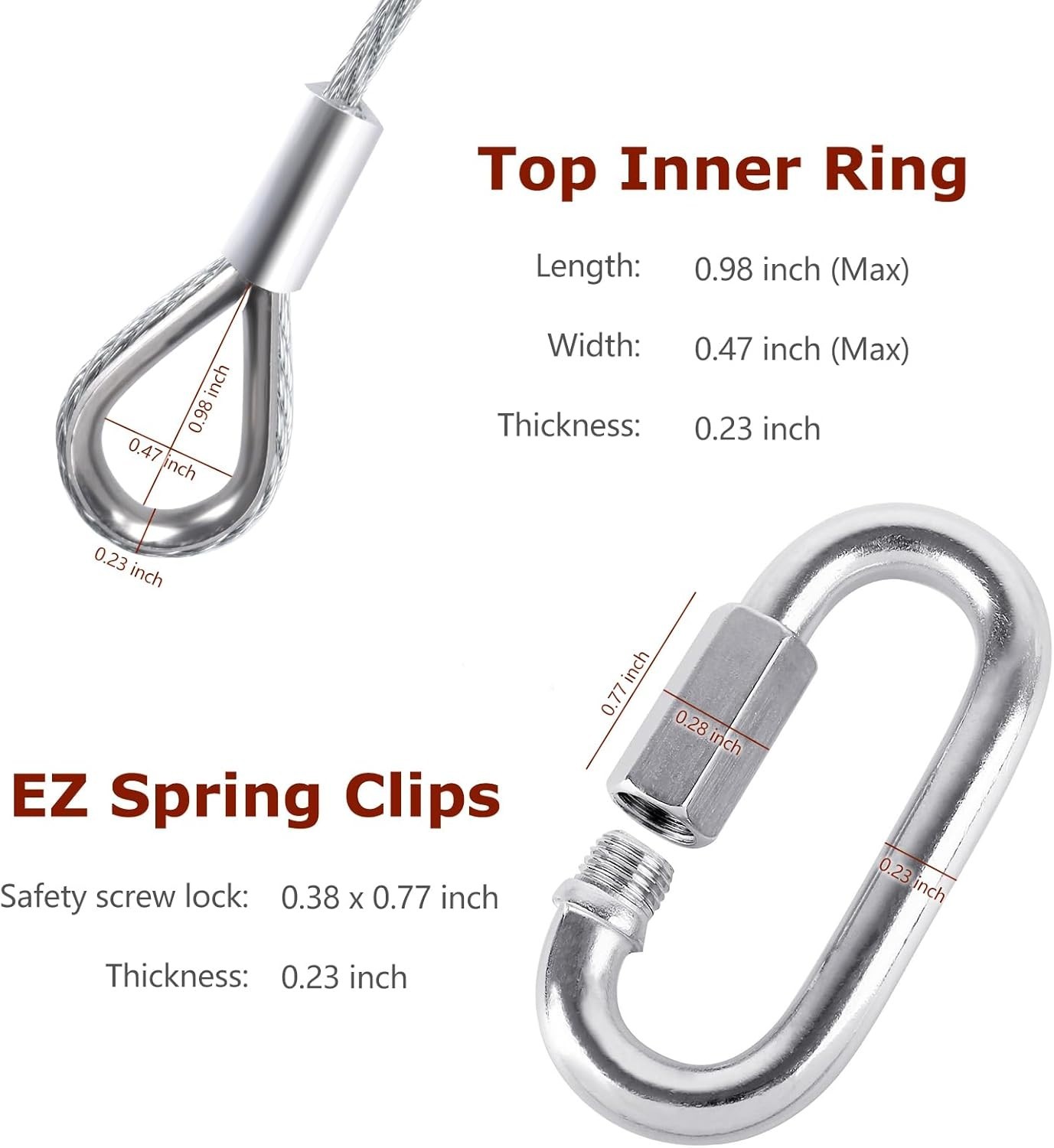 2Pcs Lift Cable with Gorilla Lift Trailer Gate Assist with EZ Spring Clips