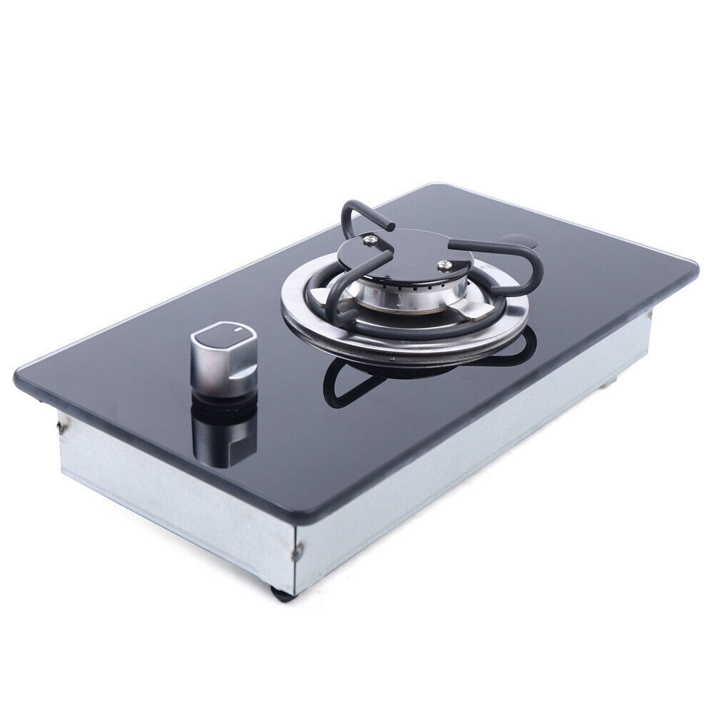 Boat Caravan RV Camper 1 Burner Gas Cooktop LPG Gas Stove Hob W/Tempered Glass