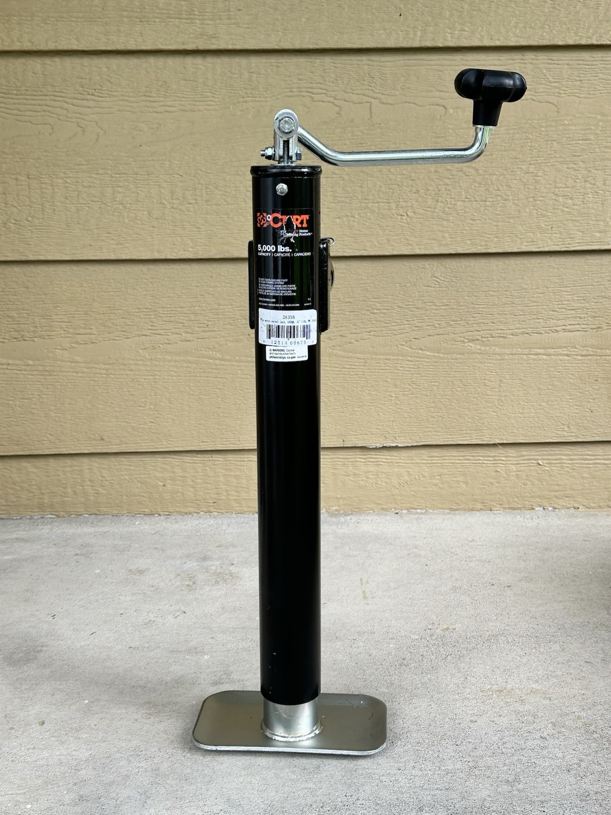 CURT 28356 Pipe-Mount Swivel Trailer Jack W/Top Handle. 5,000 lbs., 15″ Travel