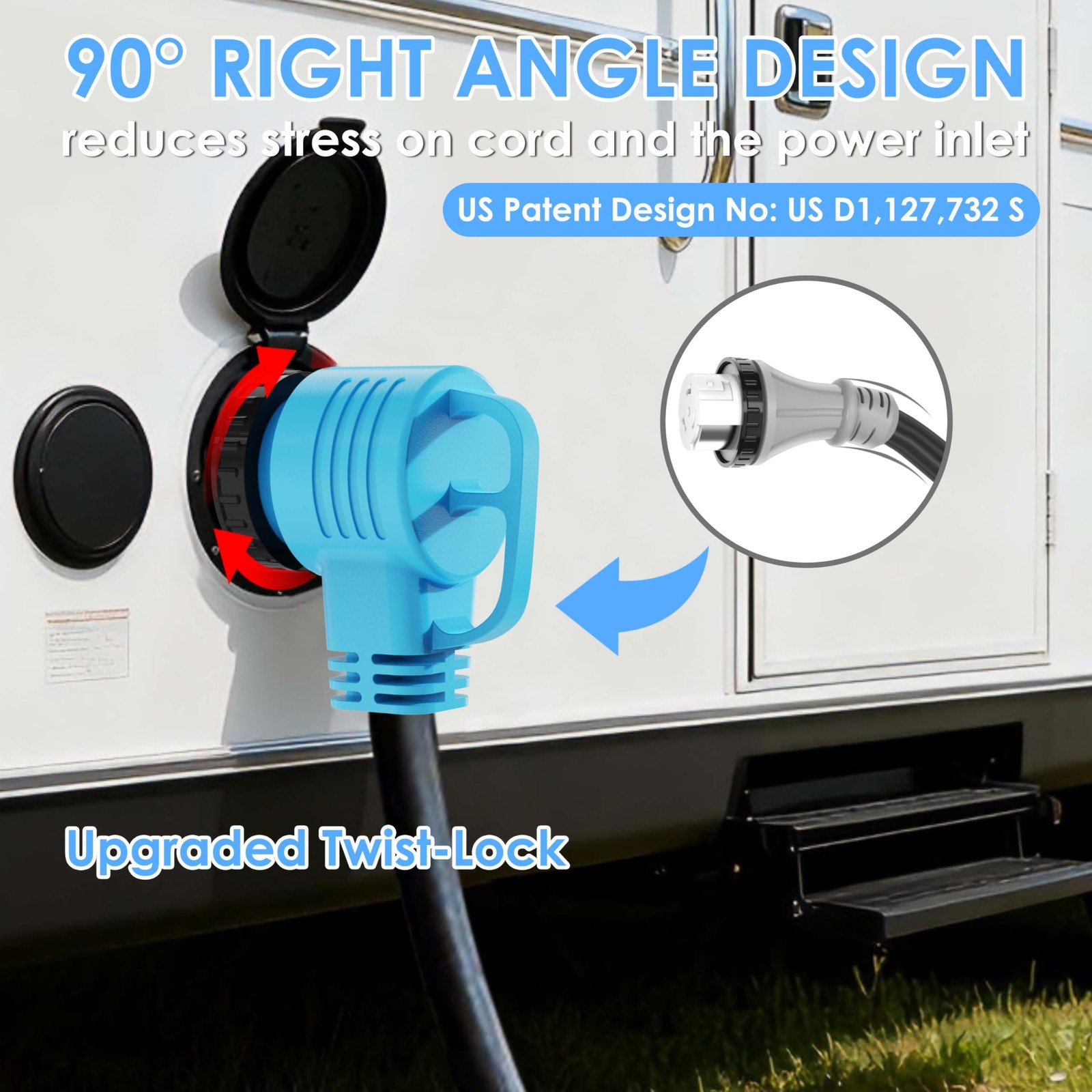 Ul Listed 50 Amp 10 Feet Rv/generator Cord With Locking Connector Heavy Duty 6/3