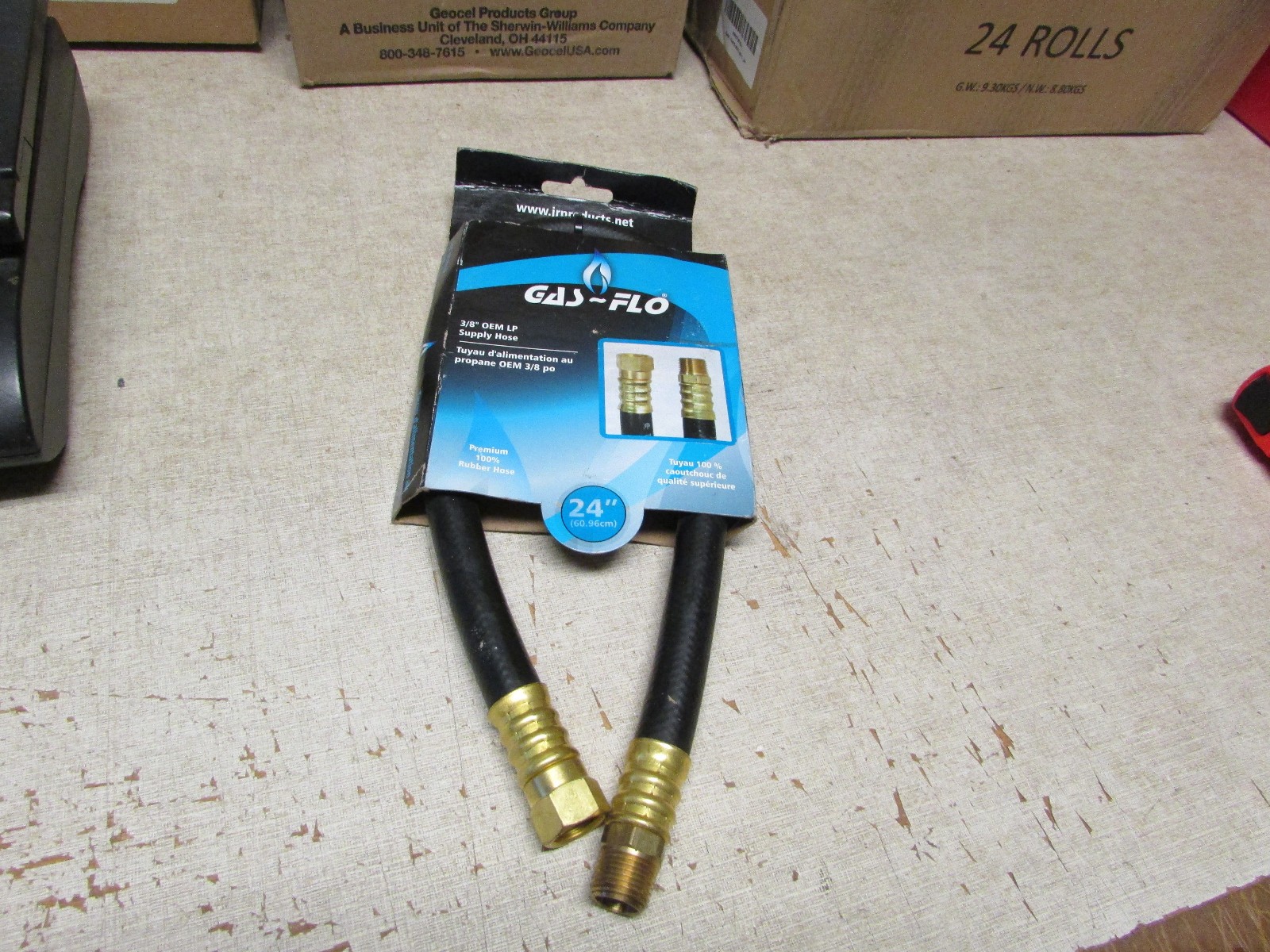 2Ft RV Propane LP Supply Hose 3/8″ Female SAE & 3/8″ Male Pipe End 24″