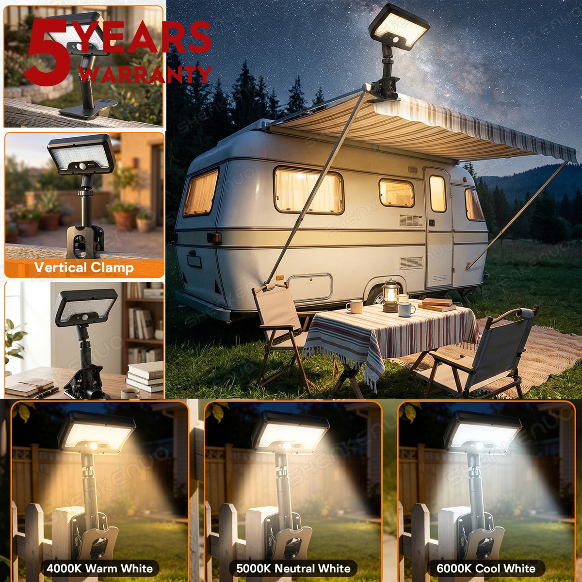Solar RV Porch Light: 92-LED Exterior Utility Awning Light for Campers and Boat