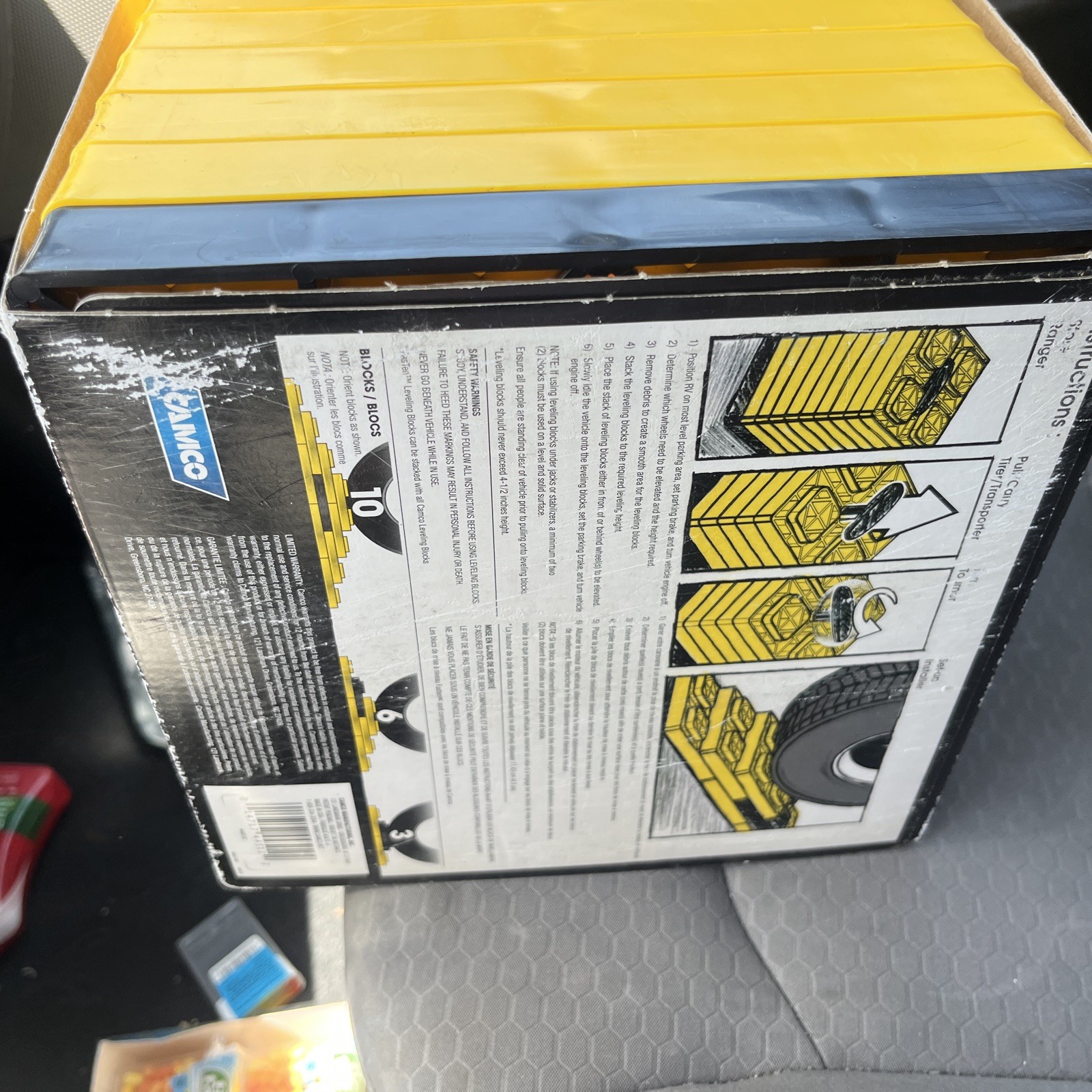 Camco Heavy Duty 44512 FasTen Yellow Leveling Blocks w T-Handle, 10 Pieces