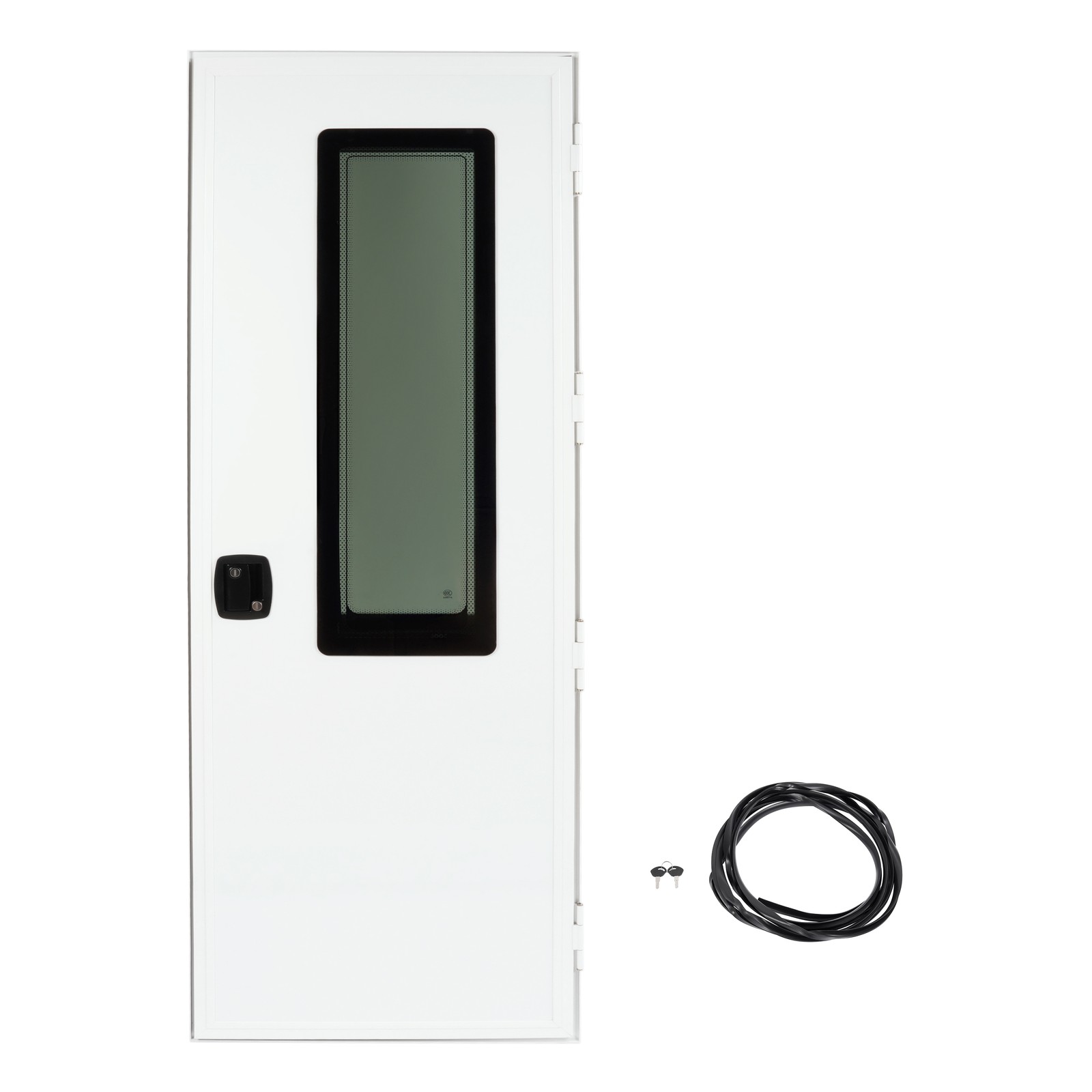 Aluminum 24″ X 68″ Square RV Entry Door Entrance White w/ Lock/Key For Universal