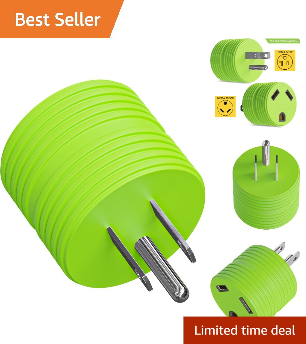 Power Adapter 3 prong 15 amp Male to 30 amp Female RV Camper Generator Plug O…