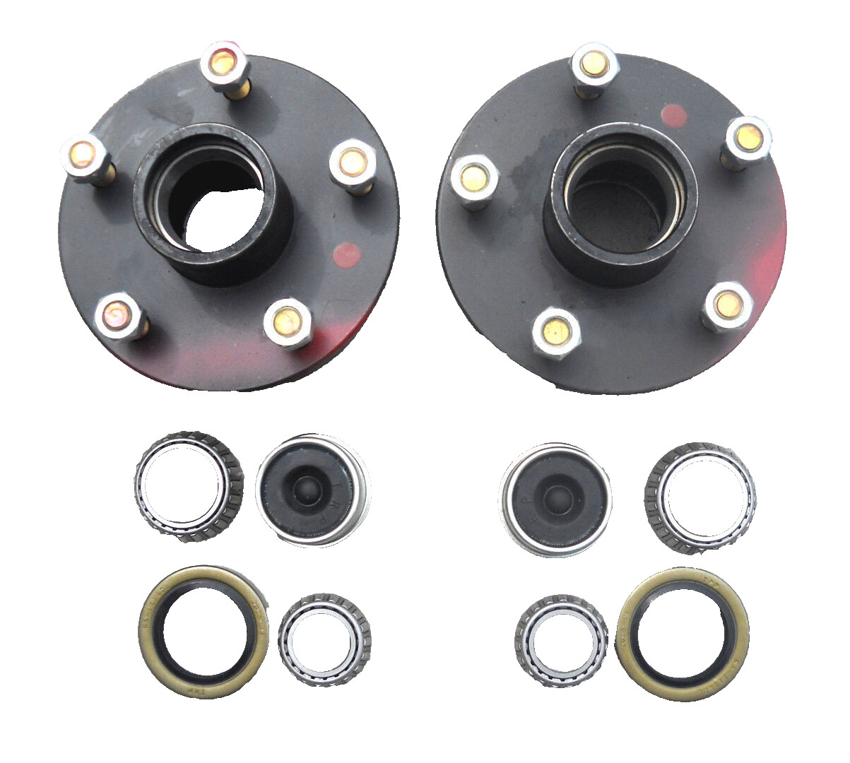 2- 5×5 Idler Hubs with 3500# Bearing Kits Replace Trailer Axle fits Dexter ALKO