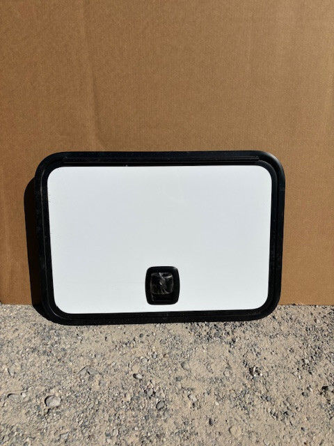 RV/Trailer Cargo Door / Access Door. White 30″X21″x2″, W/ Locks, No Keys, #102B