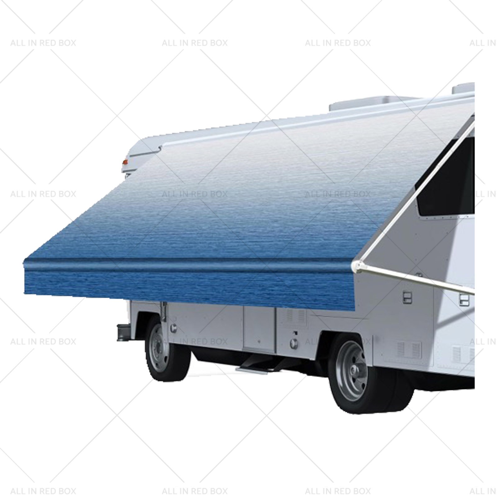 13-16 FT Blue Fade Awning Fabric PVC UV Resistant Suitable for Camper Caravan RV