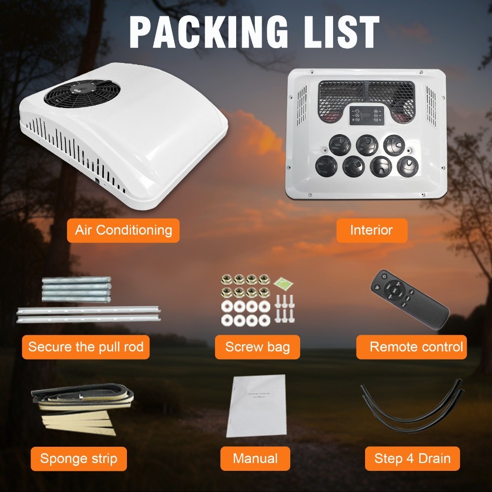 Aspligo 12V Cooling Only Air Conditioner Rooftop Electric AC Unit for RV Caravan