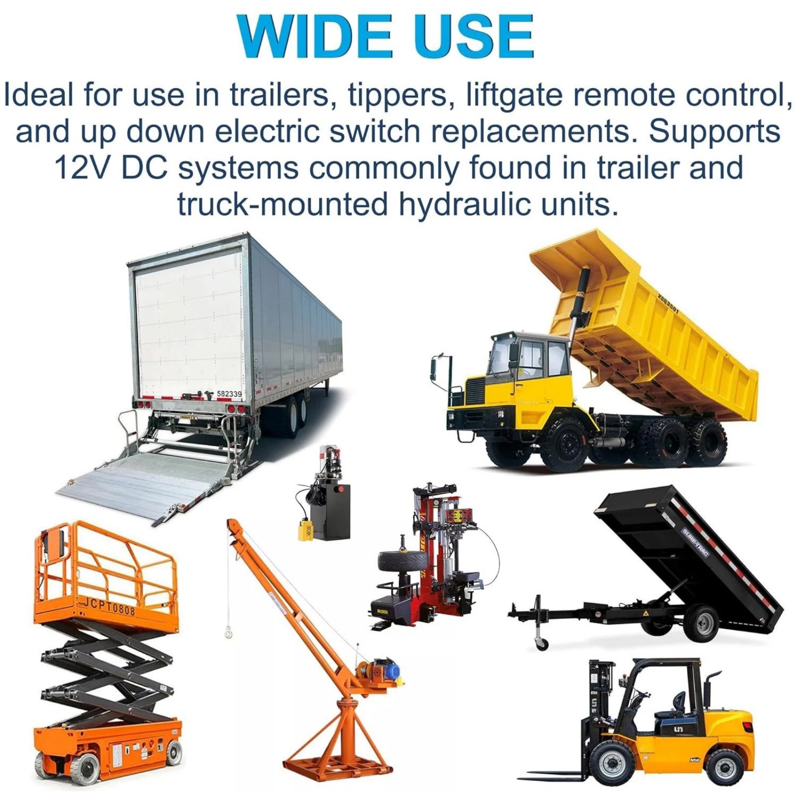 Dump Trailer Remote Control Switch DC 12V 24V for Lift Gate Truck Tipper Hoist