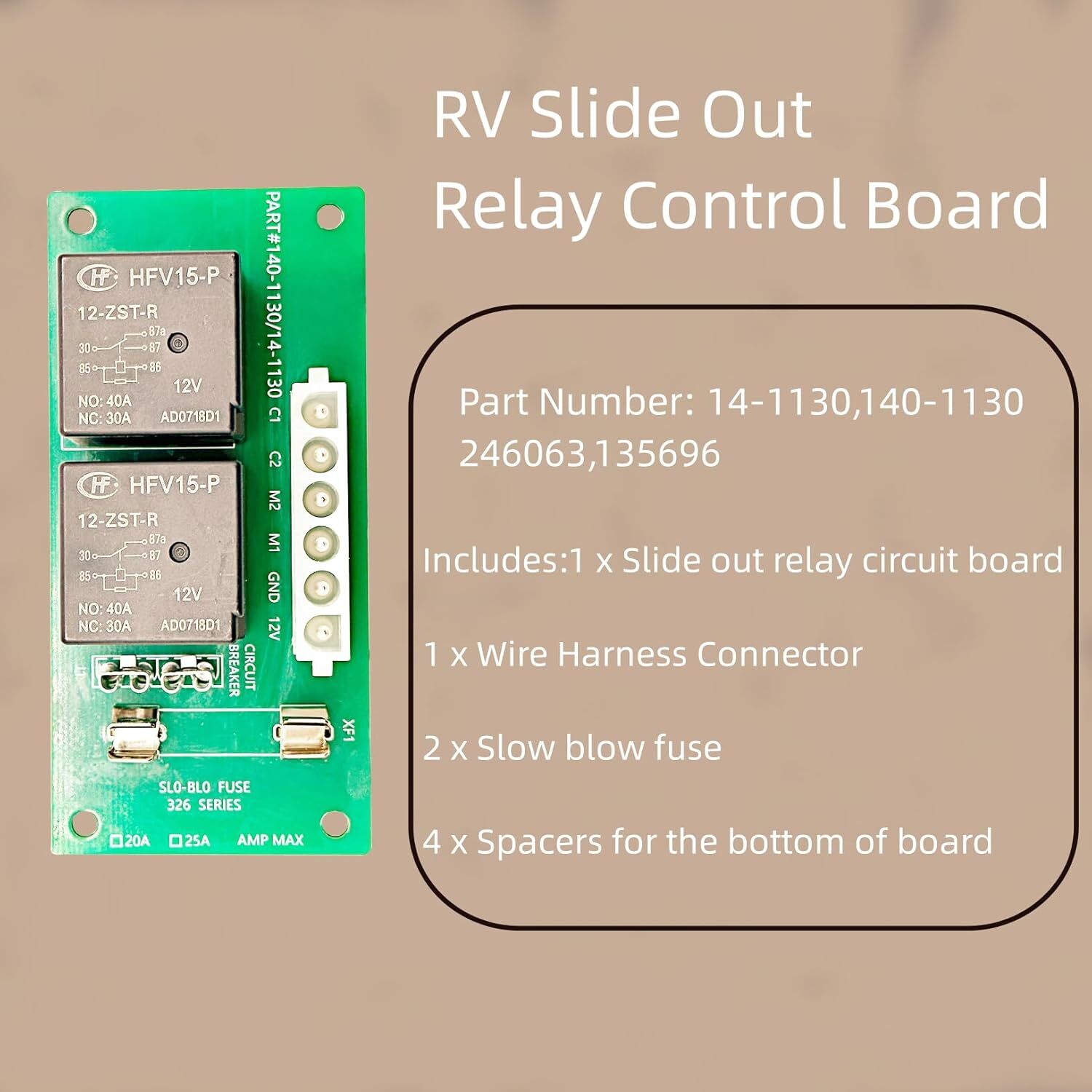 14-1130 140-1130 RV Slide Out Relay Control Board For 246063 135696