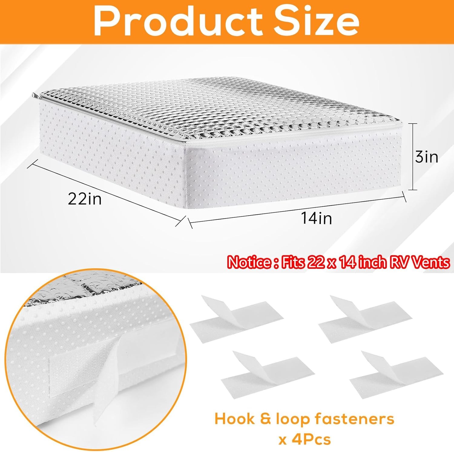 YUNVI RV Skylight Insulator 14x22x2.8,RV Vent Cover and 14*22inch, Silver