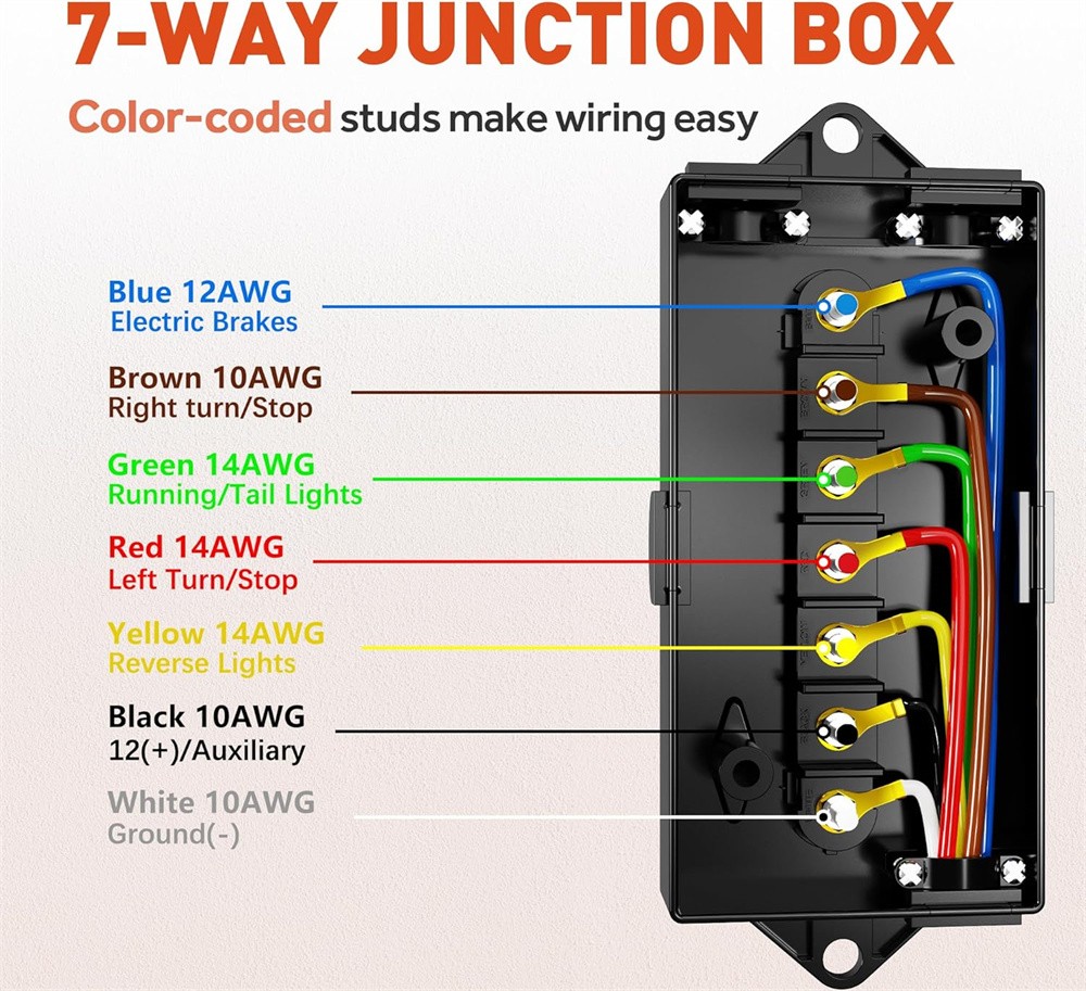7 Way Trailer Wiring Harness Kit 4 FT Trailer Cord with 7 Pin Trailer Plug New