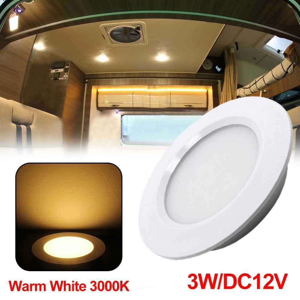 1-10x 12V Marine Ceiling Dome Light RV Camper Boat Caravan LED Interior Light 3W