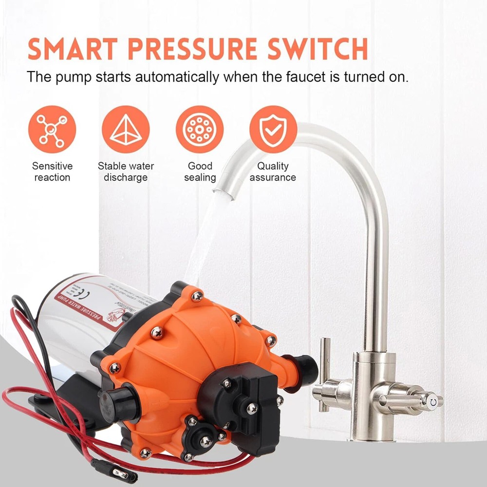 80PSI Deck Washdown Pump Boat Caravan Wash Water Pump 7.0 GPM 12V High Pressure