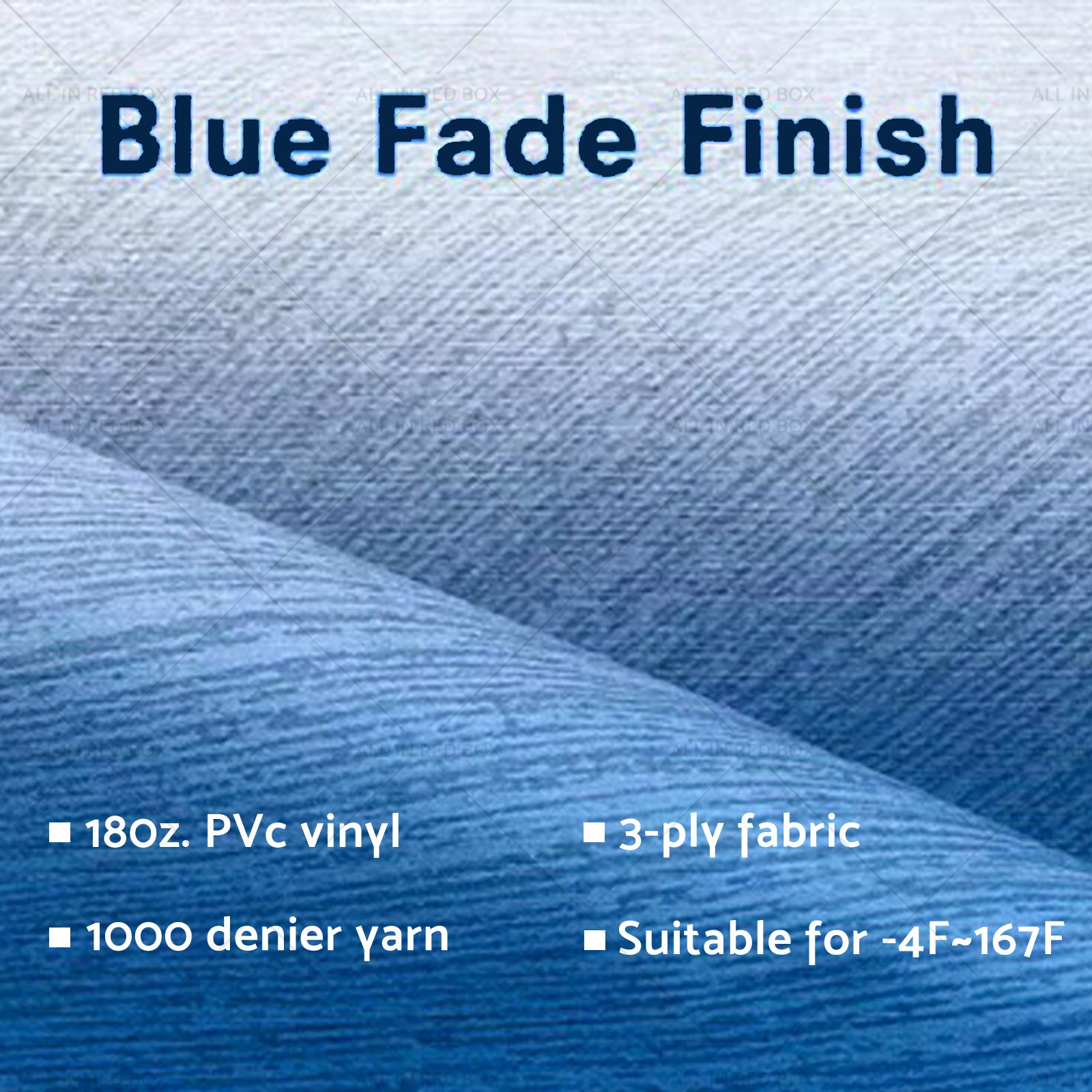 13-16 FT Blue Fade Awning Fabric PVC UV Resistant Suitable for Camper Caravan RV