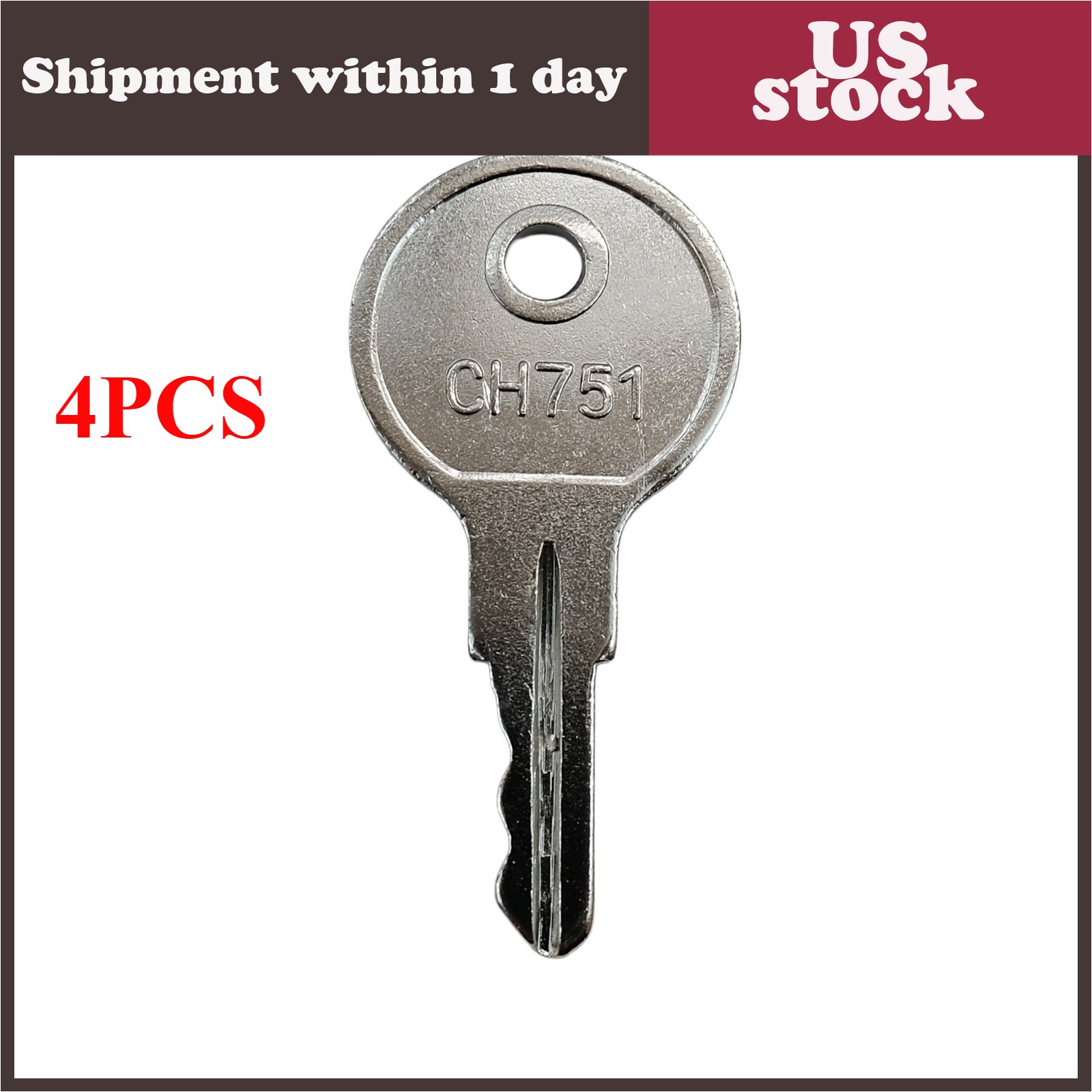 New 4 RV Replacement Baggage Door Key Ch751 RV Compartment Key Standard