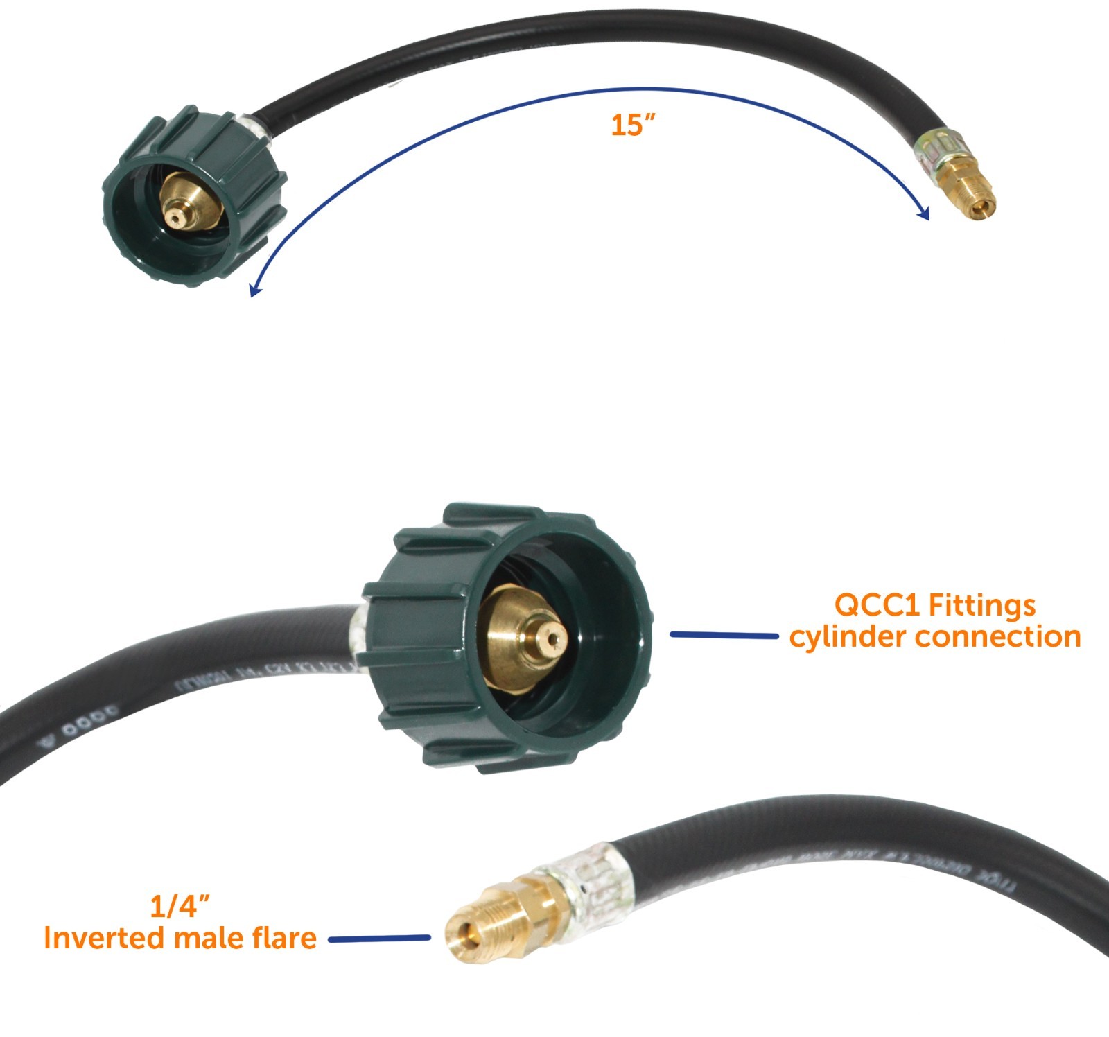 Flame King 2-Stage Auto Changeover Propane Gas RV Regulator 2 – 15″ Pigtails