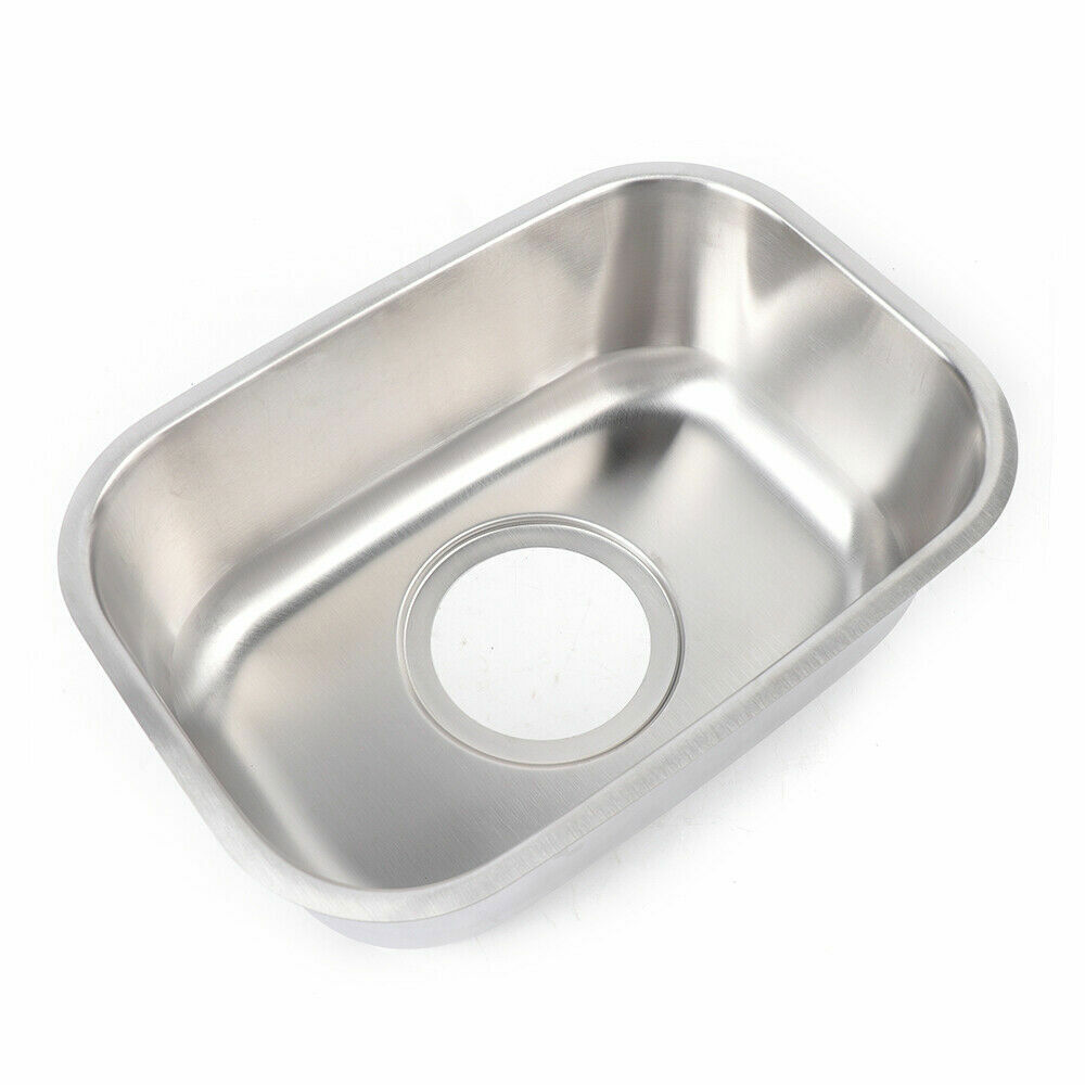 Small Stainless Steel Narrow Rectangle Undermount Sink Compact Bar Sink Kitchen!