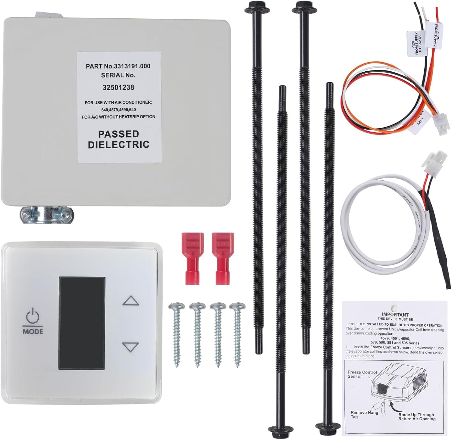 For Dometic 3316410.700 Single Zone RV Air Conditioner Thermostat w/ Control Kit