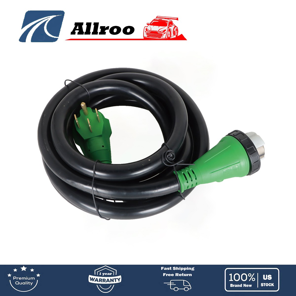 50A 15Feet RV Extension Cord Power Supply Cable Fit For Trailer Motorhome Camper
