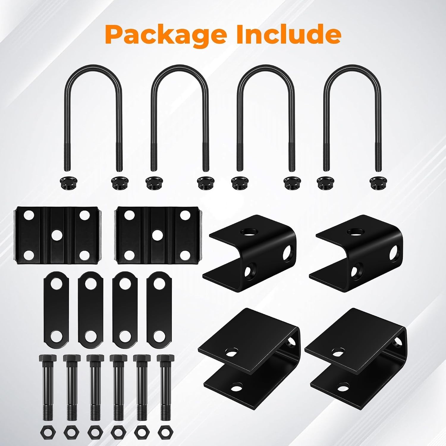 4 Leaf Springs 3500lbs Tandem Trailer Axle Suspension Kit U-Bolt & Hanger Kit