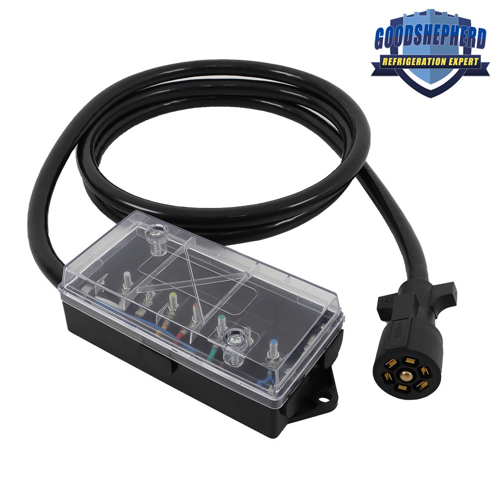 8-16ft 7-Pin Trailer Plug Cord Wire Harness Cable w/ Junction Box Trailer Light