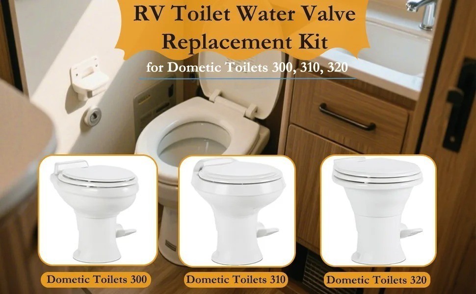 Upgraded RV Toilet Water Valve Kit Leak Proof Dometic 300 310 320 385311641