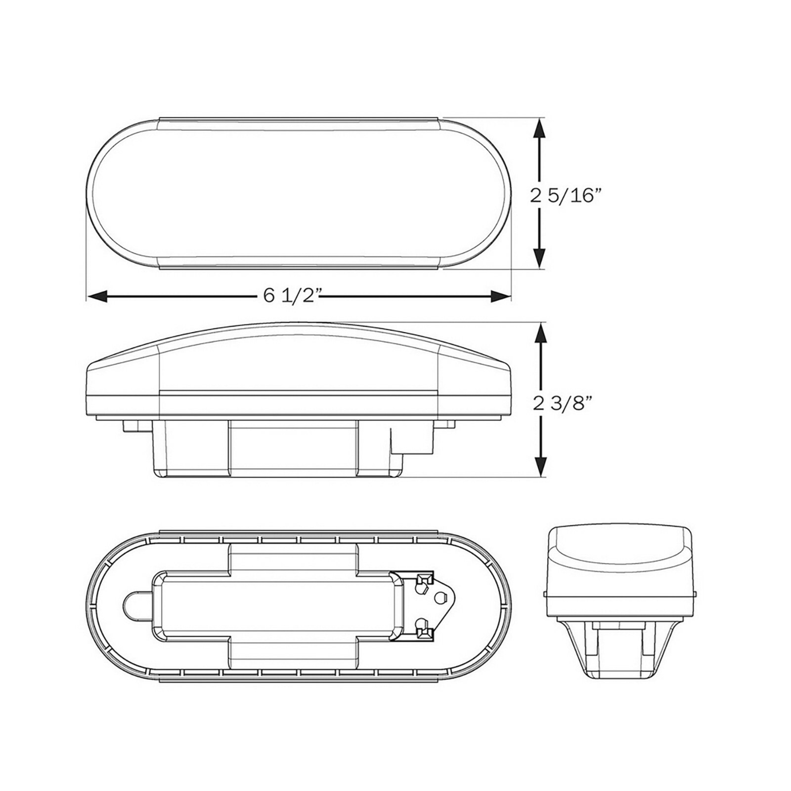Oval Trailer Tail Light – 6 Inch – Optronics (ST70RB)