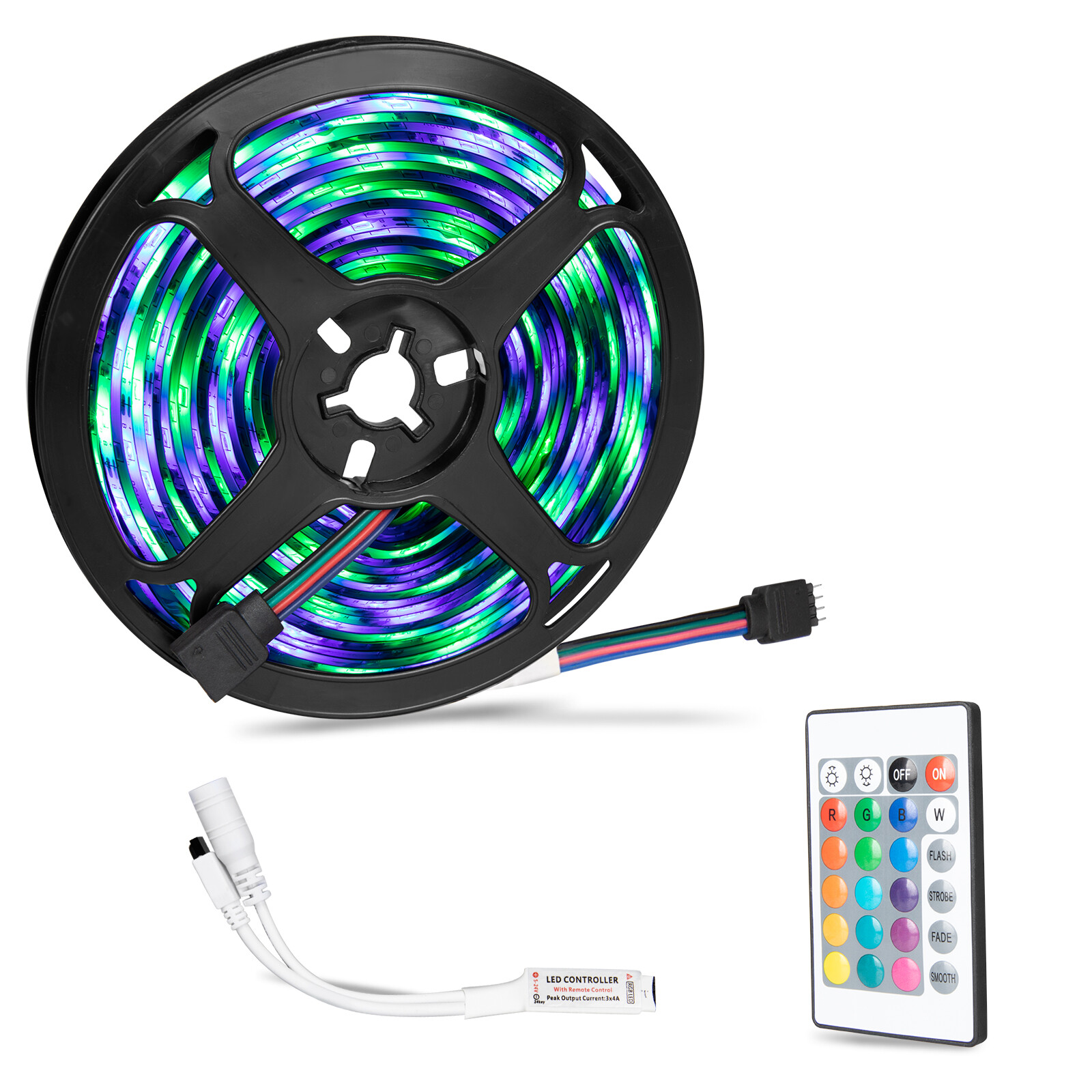 5M 16.4ft Waterproof Cuttable LED Tape Light Strip High Power Bright 12V, IP67